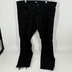 Jordan Craig Mens Distressed Jeans‎ Black Denim Slim Fit Size 38/32 Y2K Skater